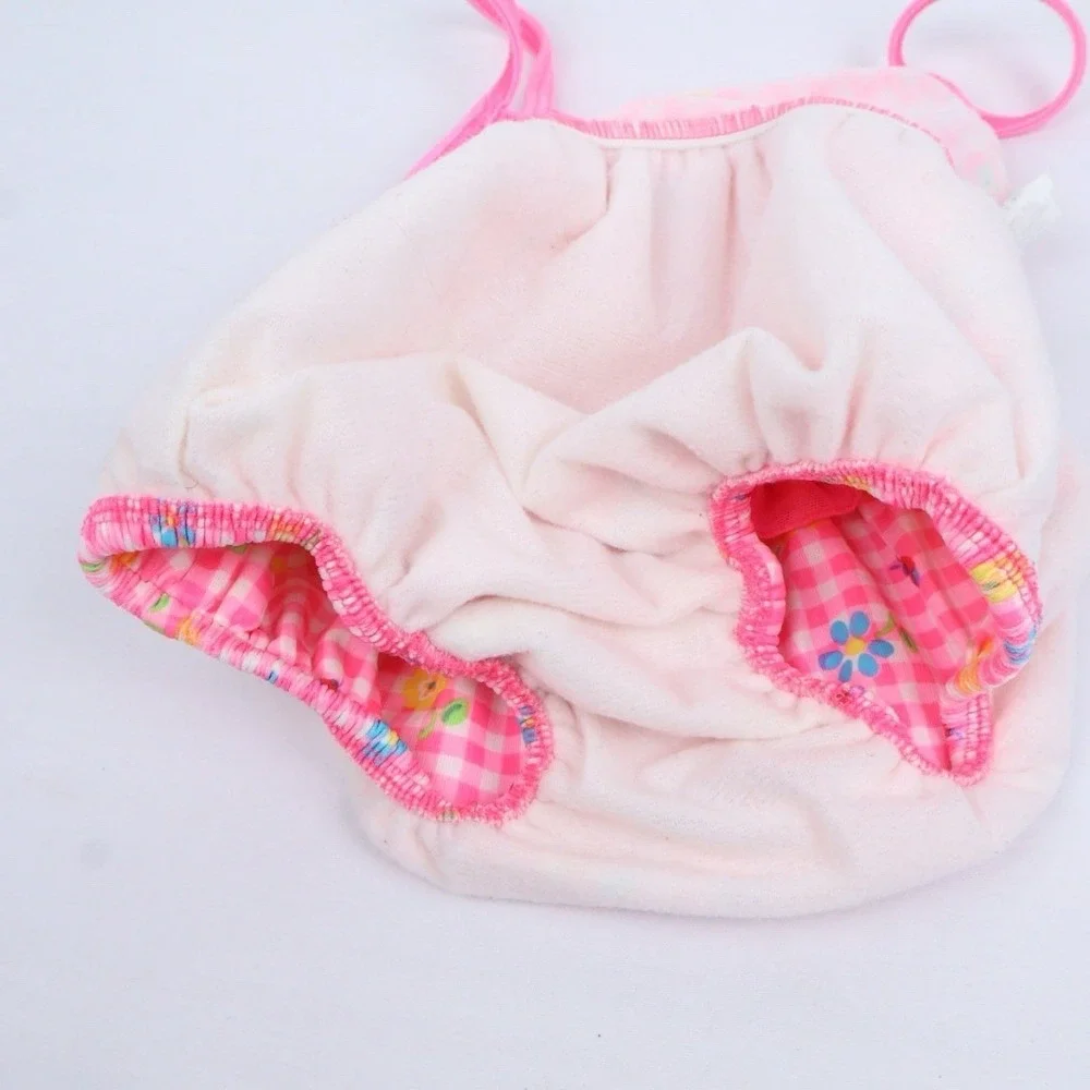 VTG‎ Healthtex 18 Month Girl One Piece Skirted Swimsuit Pink Checkered Flowers